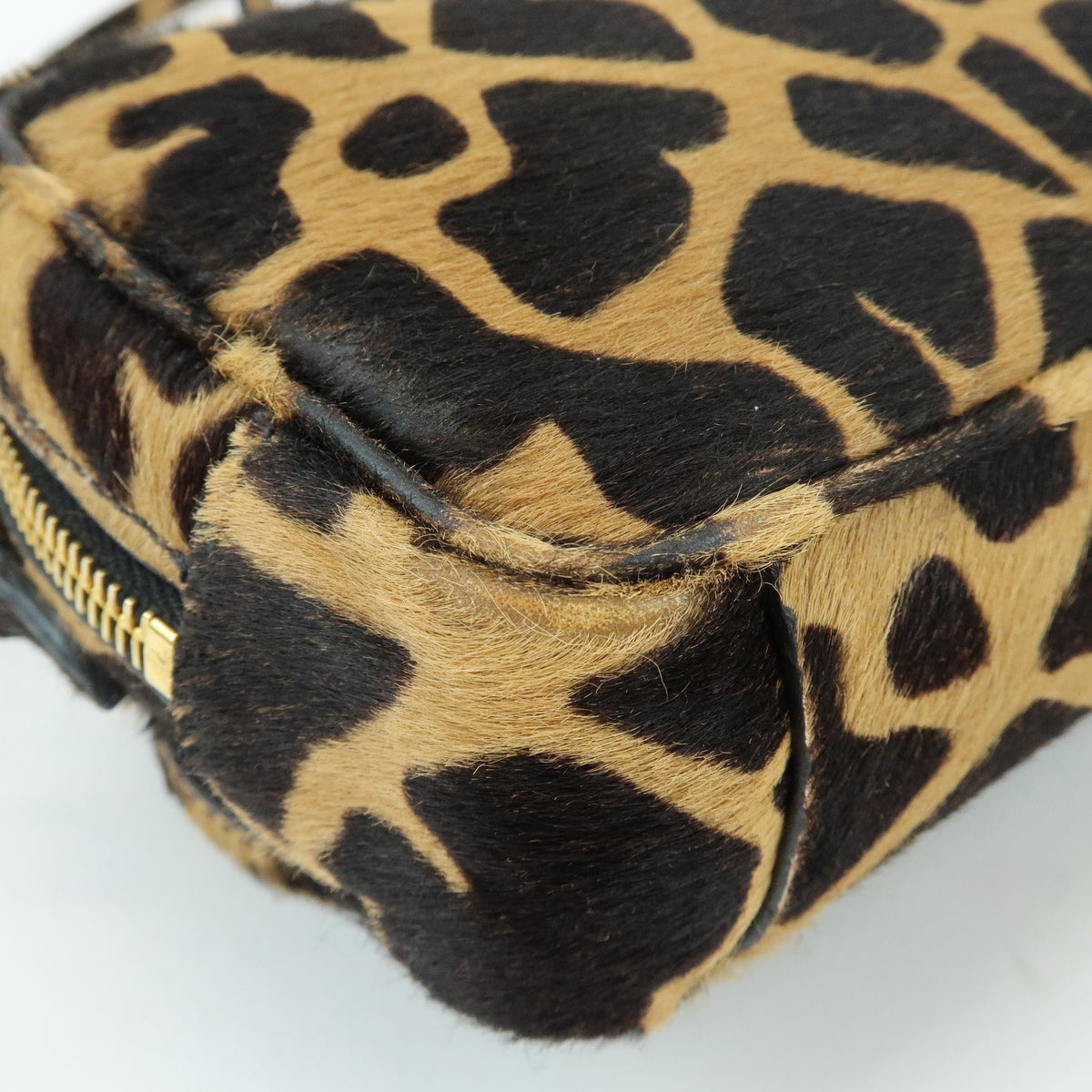 PRADA Pony Hair Leopard Mini Shoulder Bag Camera Bag 1N1674