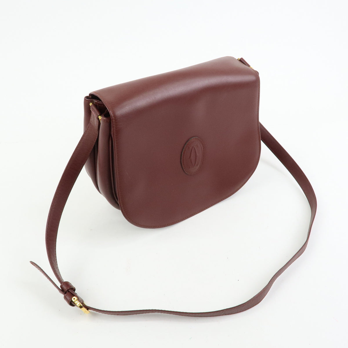 Cartier Must de Cartier Leather Shoulder Bag Crossbody Bag Bordeaux
