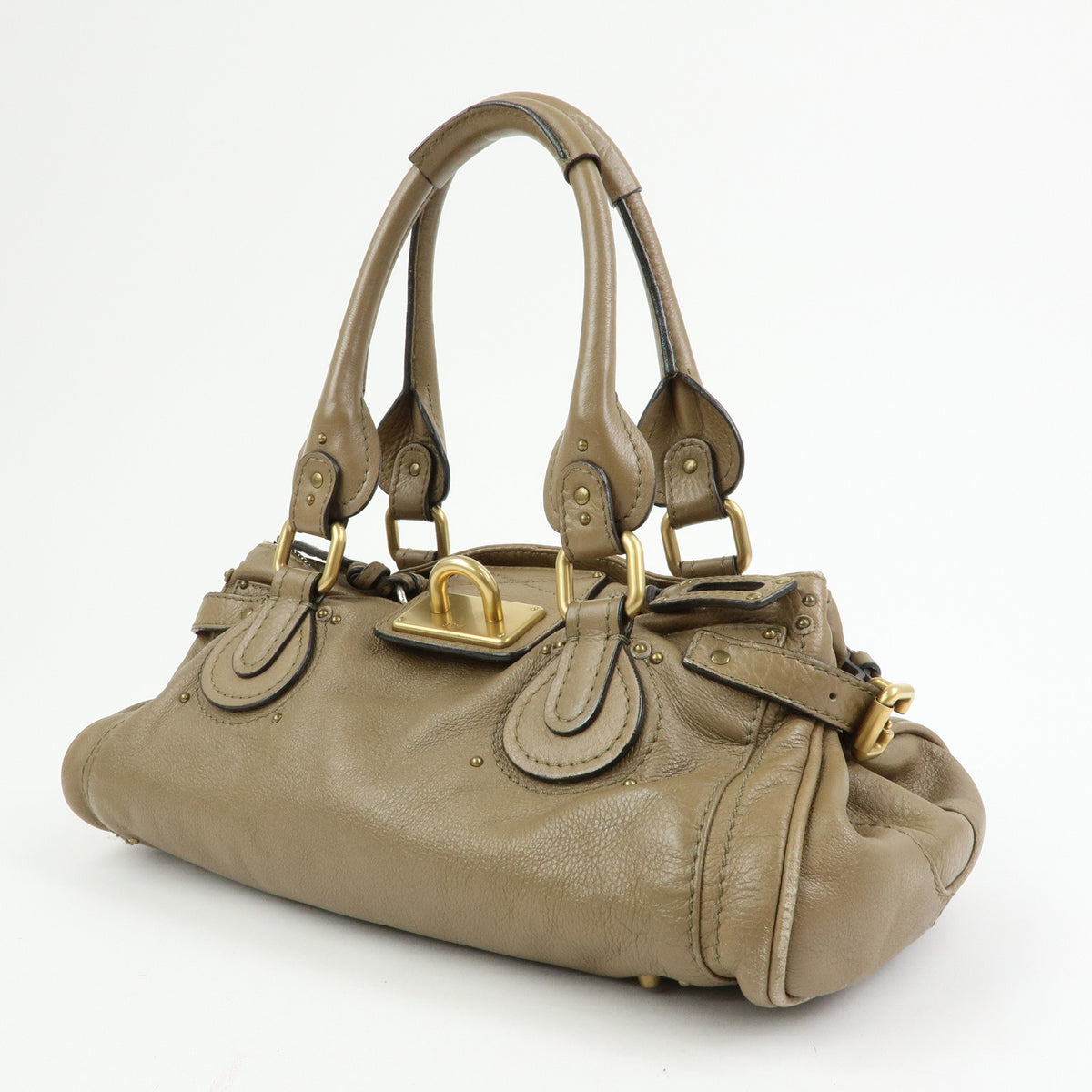 Chloe Paddington Leather Hand Bag Boston Bag Brown