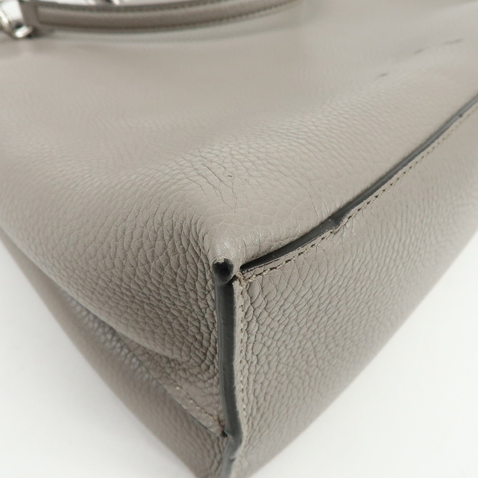 GUCCI Bamboo Leather 2WAY Bag Shoulder Bag Grey 392013