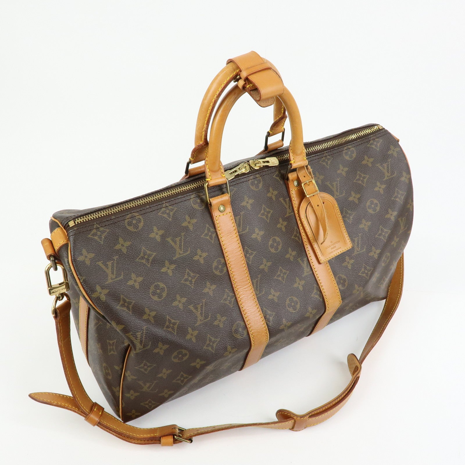 Louis Vuitton Monogram Keep All Bandouliere 45 Boston Bag M41418