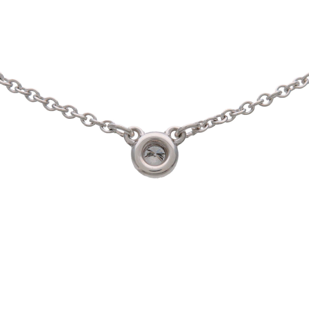 Tiffany & Co By The Yard 1P Diamond Necklace SV925 Silver