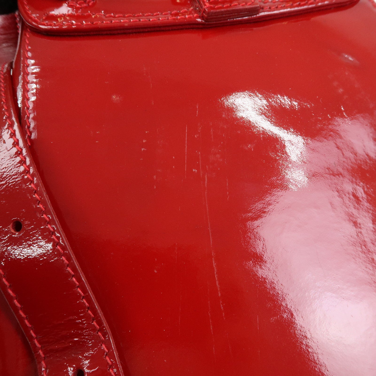 GUCCI Bamboo Patent Leather Backpack Rucksack Red 003・1705・0030