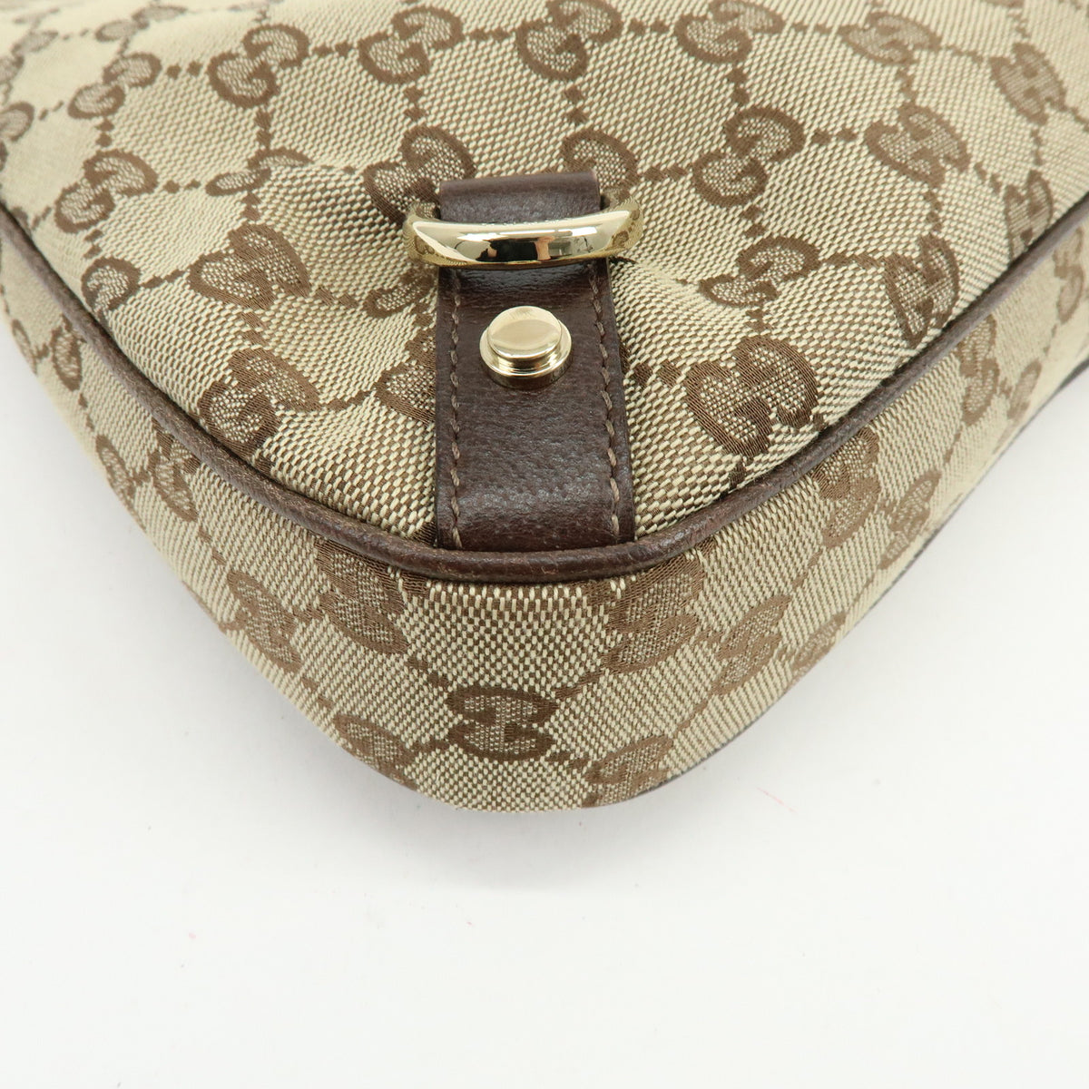 GUCCI Abbey GG Canvas Leather Shoulder Bag Hand Bag Beige Brown 130738