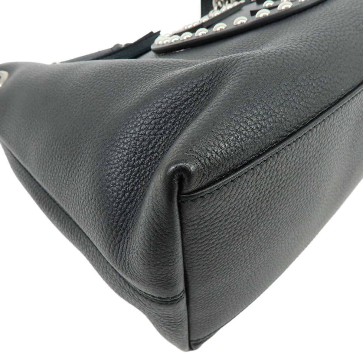 GUCCI SOHO Interlocking G Leather Chain Shoulder Bag Studs Black 308982