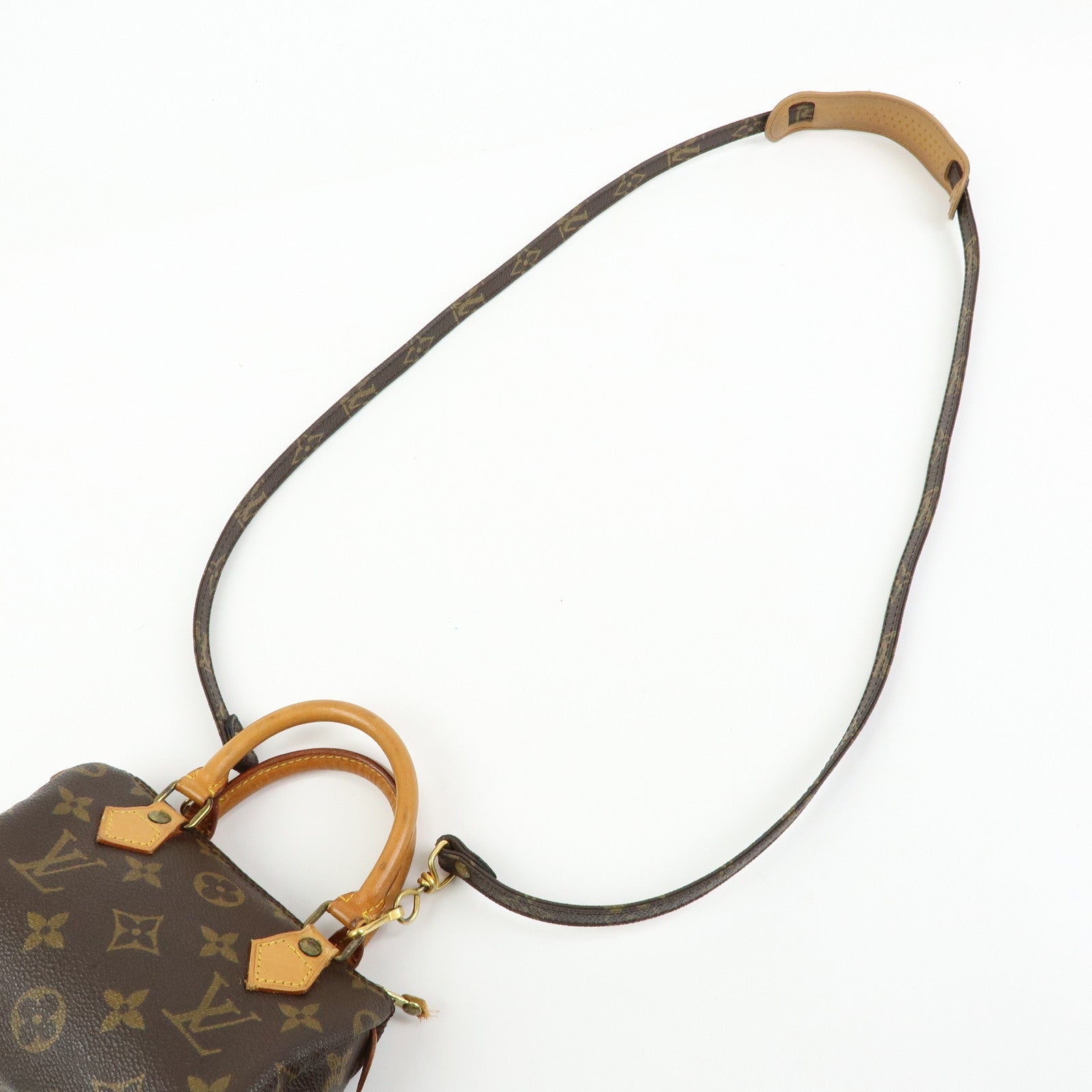 Louis Vuitton Monogram Canvas Mini Speedy Hand Bag & Strap M41534