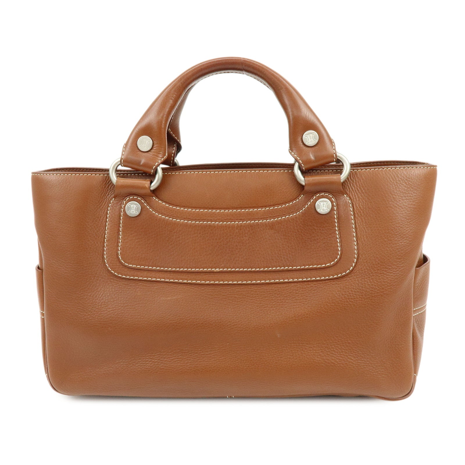CELINE Boogie Bag Leather Hand Bag Tote Bag Brown