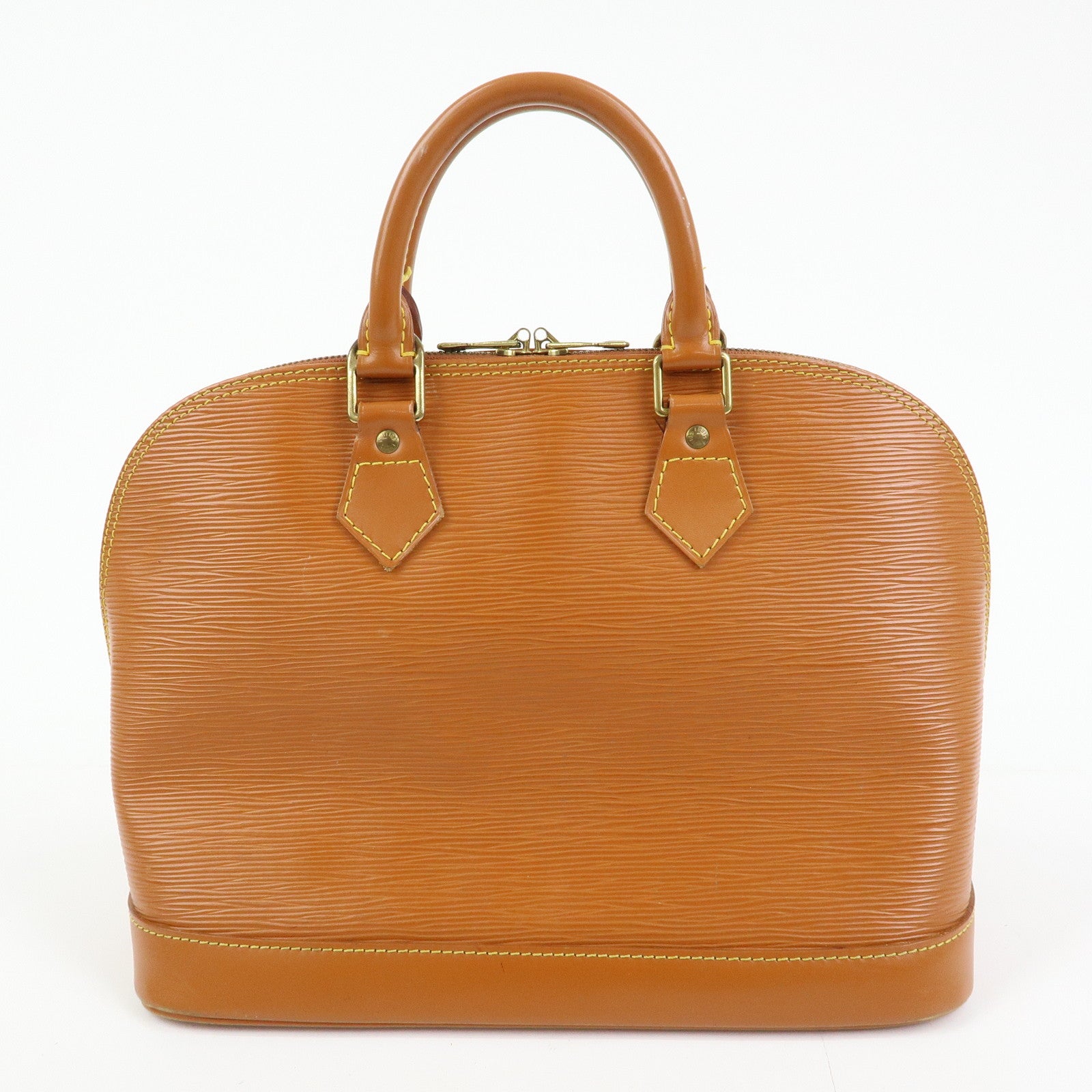 Louis Vuitton Epi Alma PM Leather Hand Bag Zipang Gold M52148