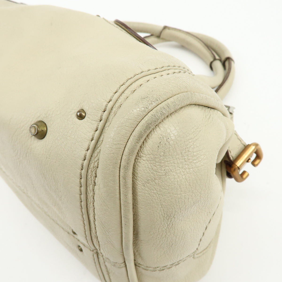 Chloe Paddington Leather Shoulder Bag Hand Bag Ivory