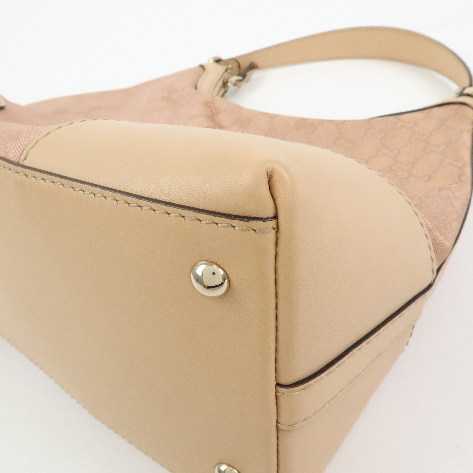 GUCCI Lovely Heart GG Canvas Leather Shoulder Hand Bag Pink 257070
