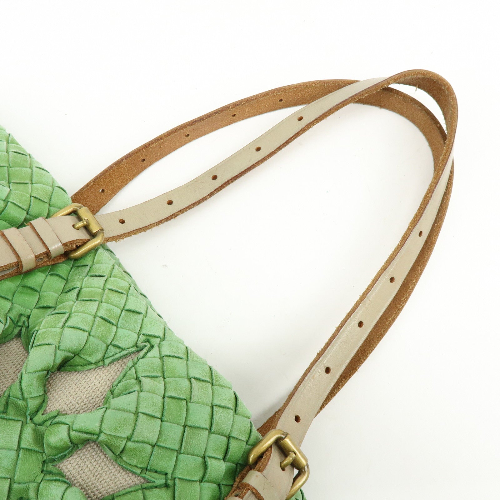 BOTTEGA VENETA Intrecciato Flower Shoulder Bag Tote Bag Green 169759