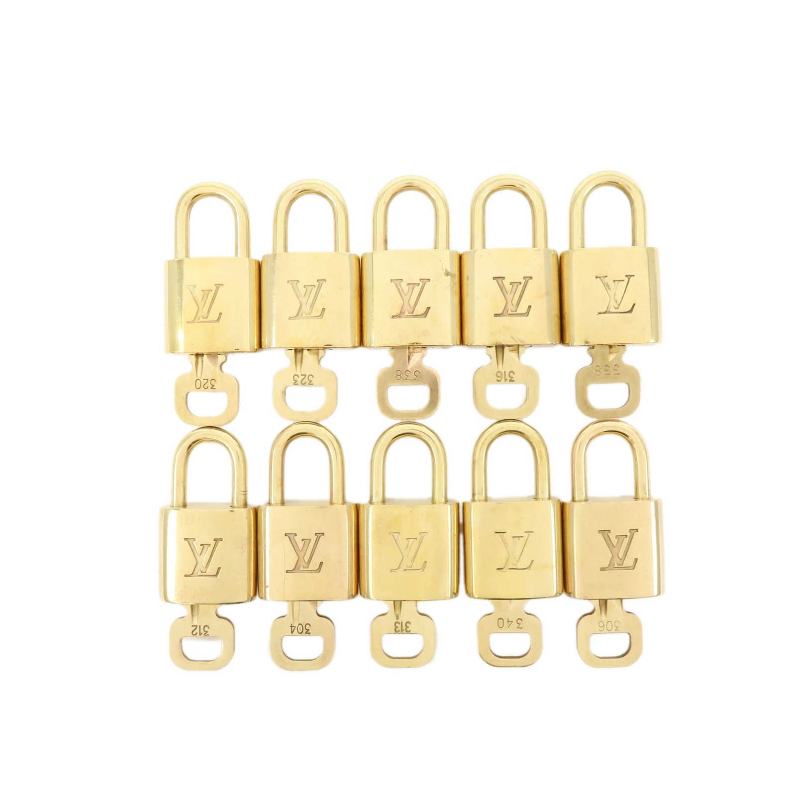 Louis Vuitton Lot of 10 Lock & Key Cadena Key Lock Gold