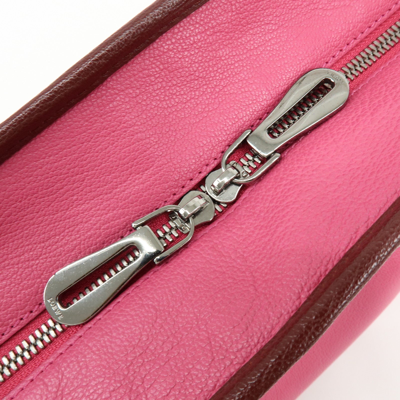 LOEWE Anagram Leather Amazona 28 Hand Bag Boston Bag Pink