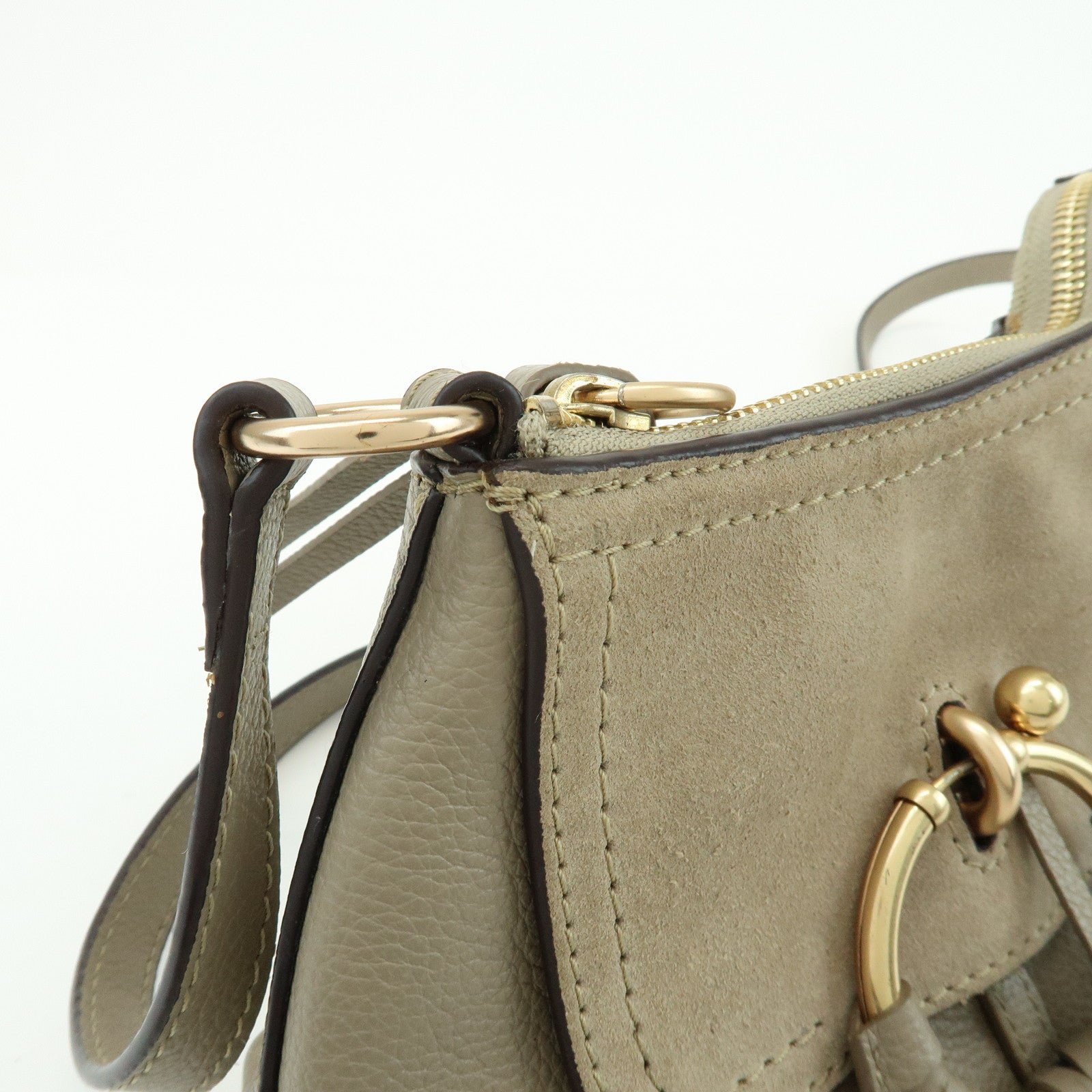 Chloe See by Chloe Joan Leather Suede Mini 2Way Bag Hand Bag Greige