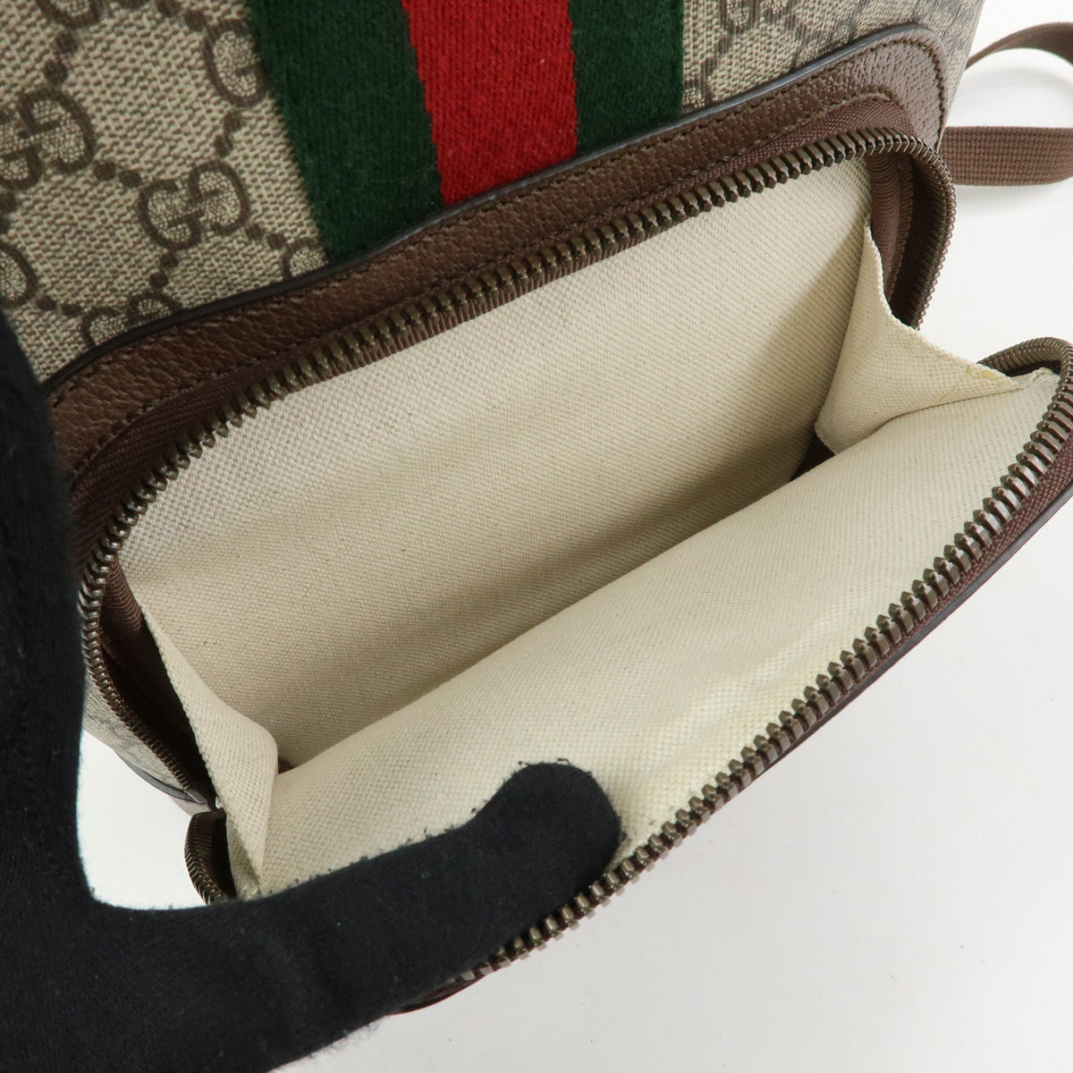 GUCCI Ophidia Sherry GG Supreme Leather Backpack Rucksack Beige 547965