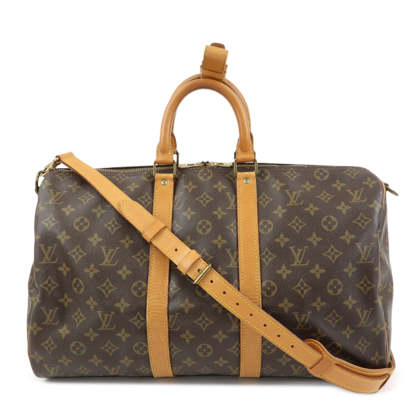 Louis Vuitton Monogram Keep All Bandouliere 45 Boston Bag M41418