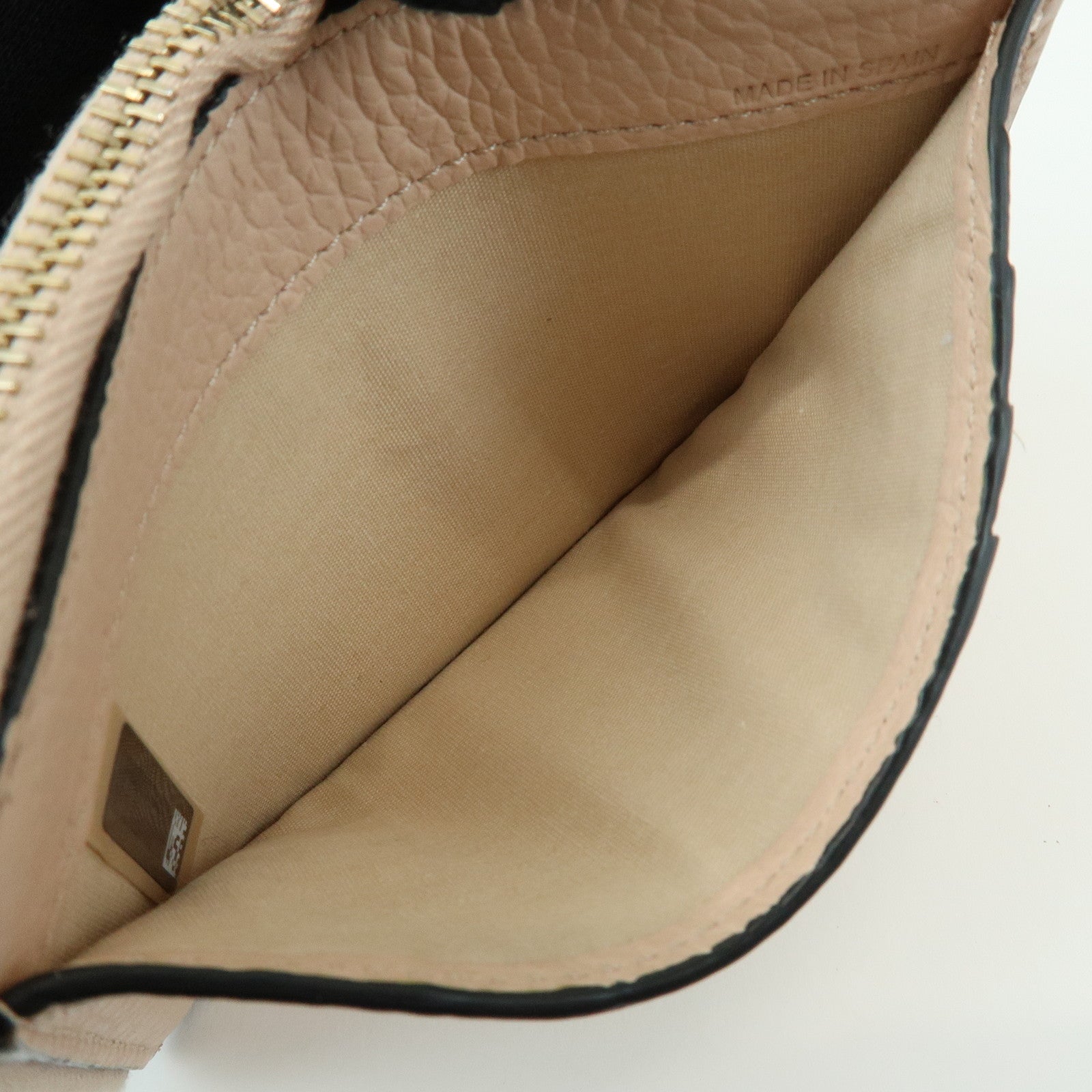 Chloe Alphabet Leather Fragment Case Coin Case Pink Beige