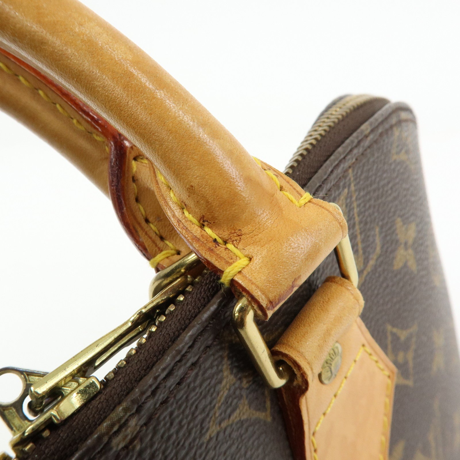 Louis Vuitton Monogram Alma PM Canvas Leather Hand Bag Brown M51130