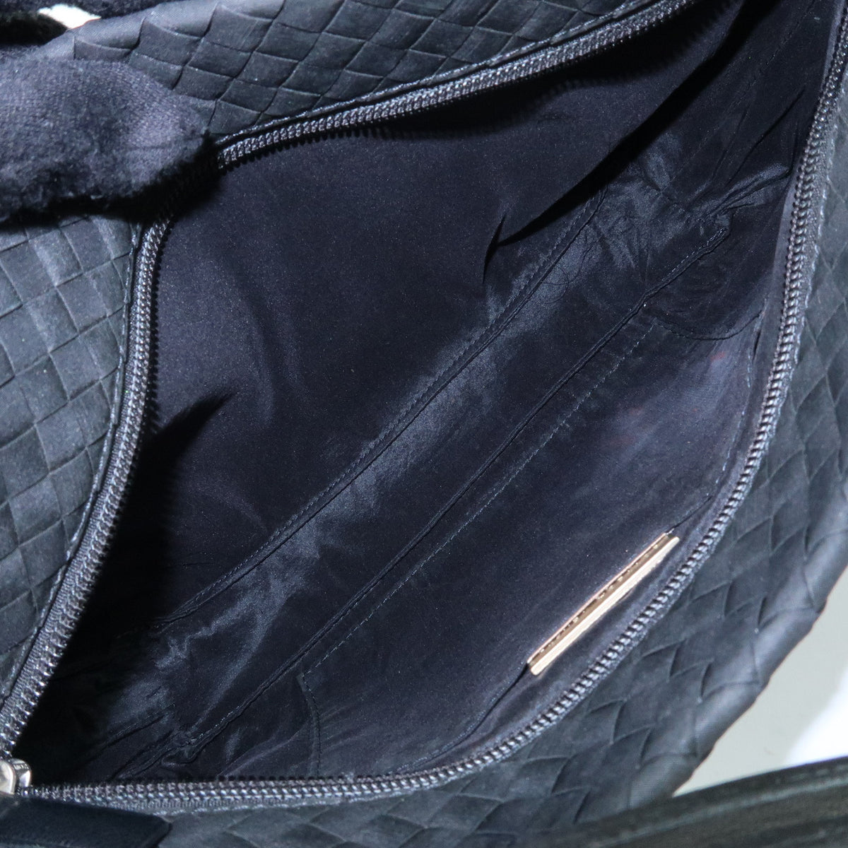BOTTEGA VENETA Intrecciato Nylon Leather Shoulder Bag Hand Bag Black