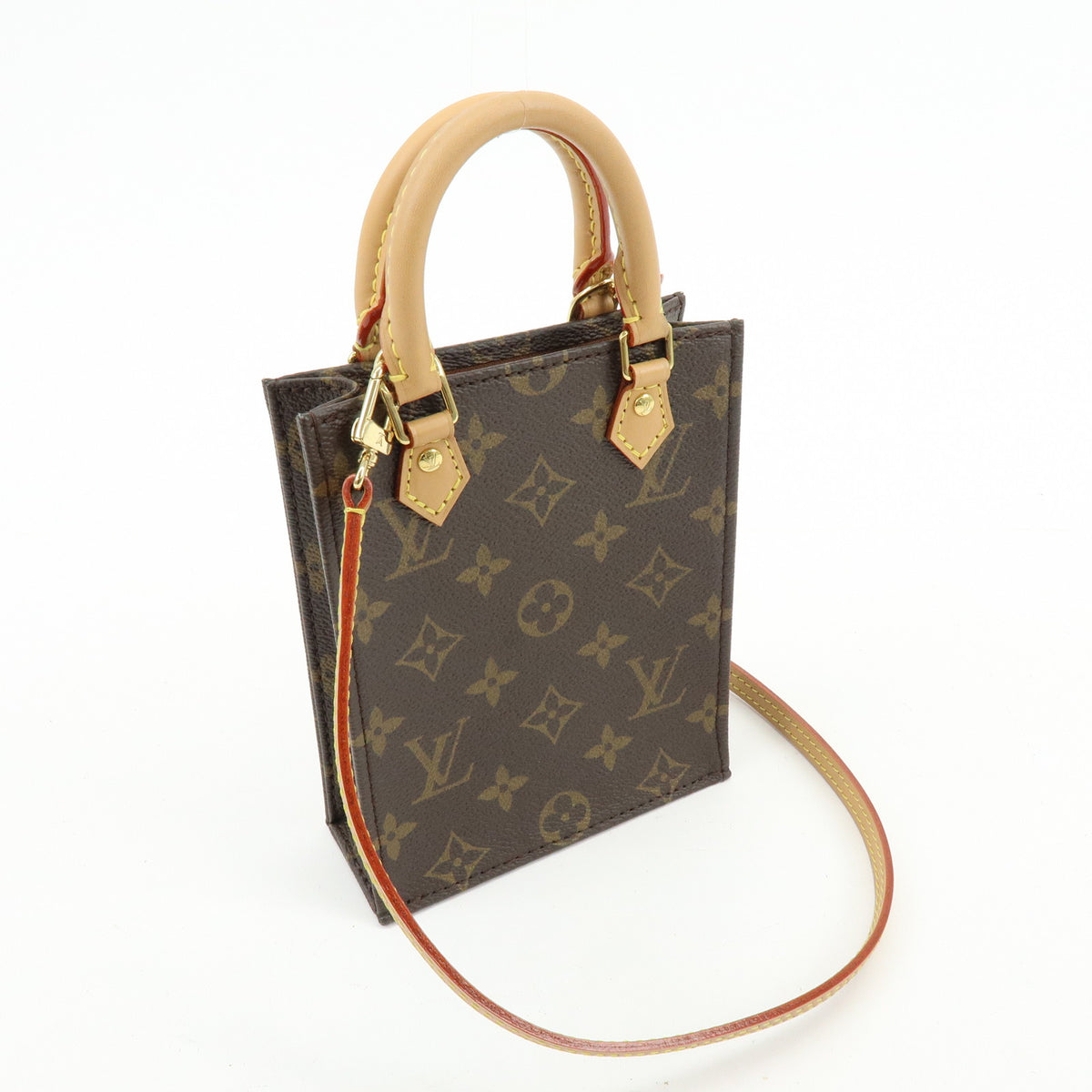 Louis Vuitton Monogram Petit Sac Plat 2Way Bag Hand Shoulder Bag M69442