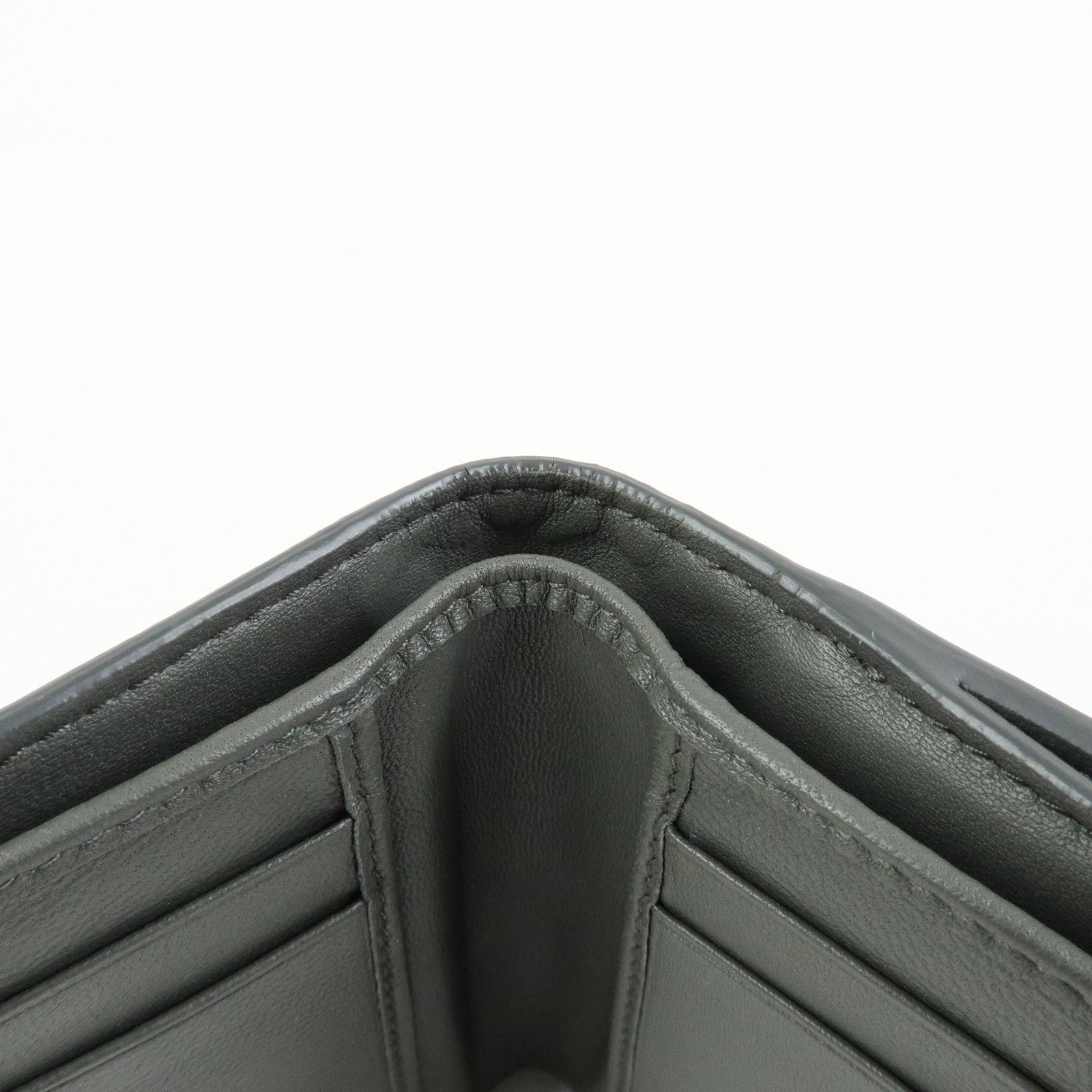 BOTTEGA VENETA Intrecciato Leather Compact Wallet Grey