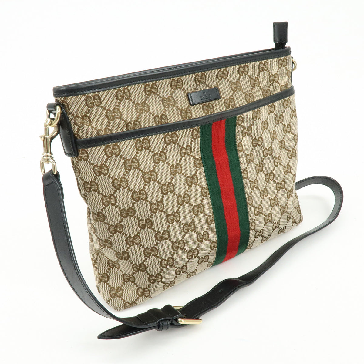 GUCCI Sherry GG Canvas Leather Shoulder Bag Crossbody Bag 388926