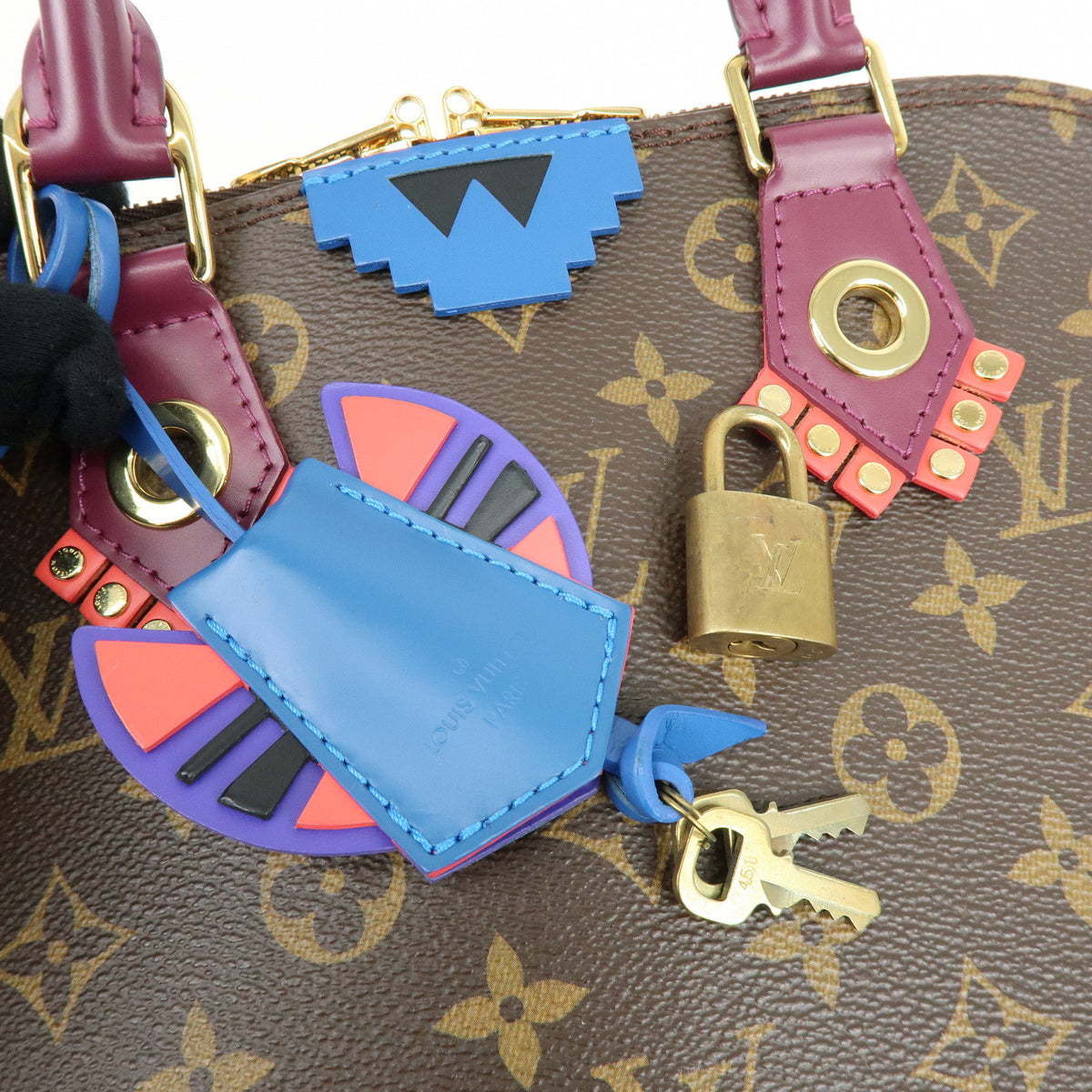 Louis Vuitton Monogram Totem Alma PM Hand Bag Brown Magenta M41662