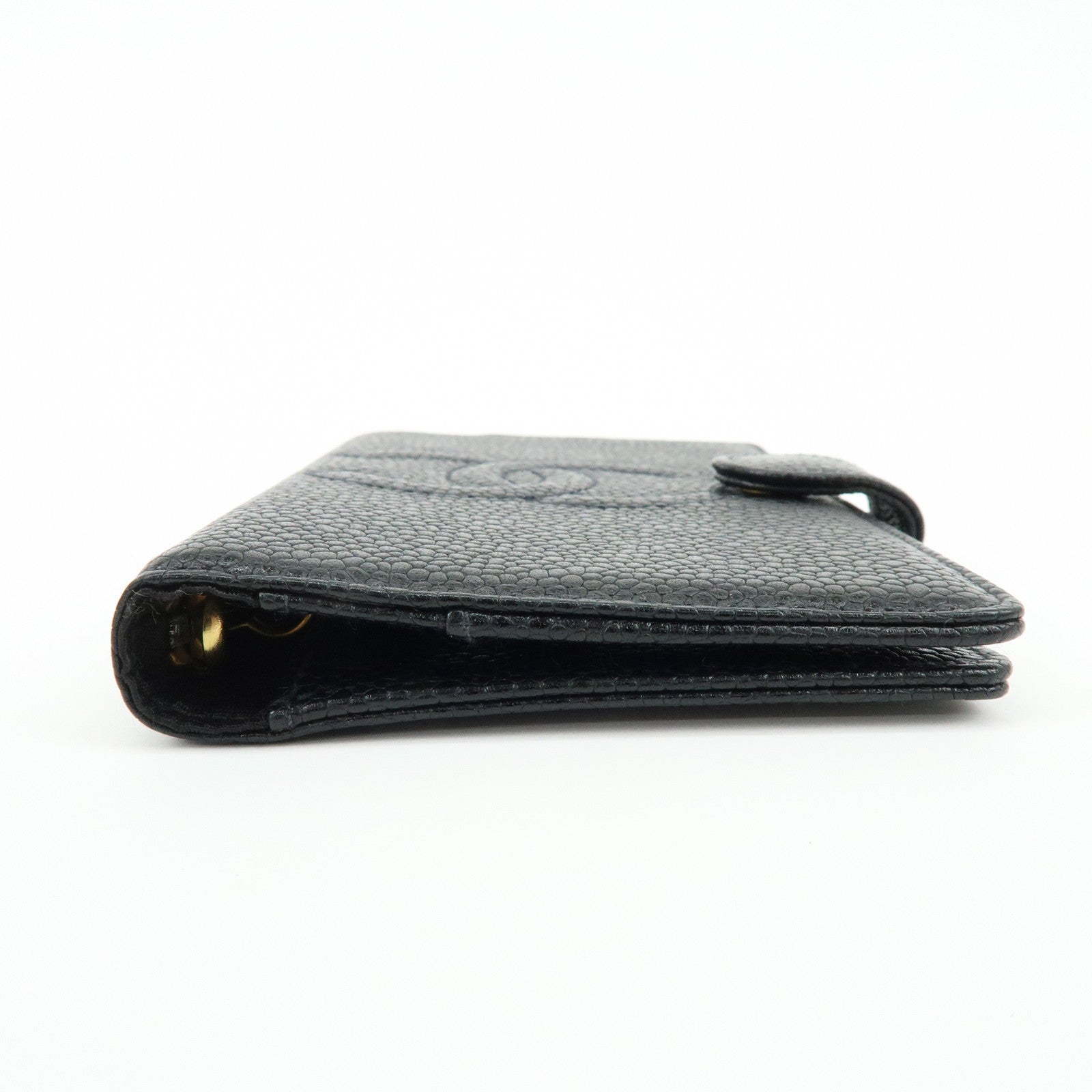 CHANEL COCO Mark Cavirskin Mini Agenda Cover Planner Cover Black A13506
