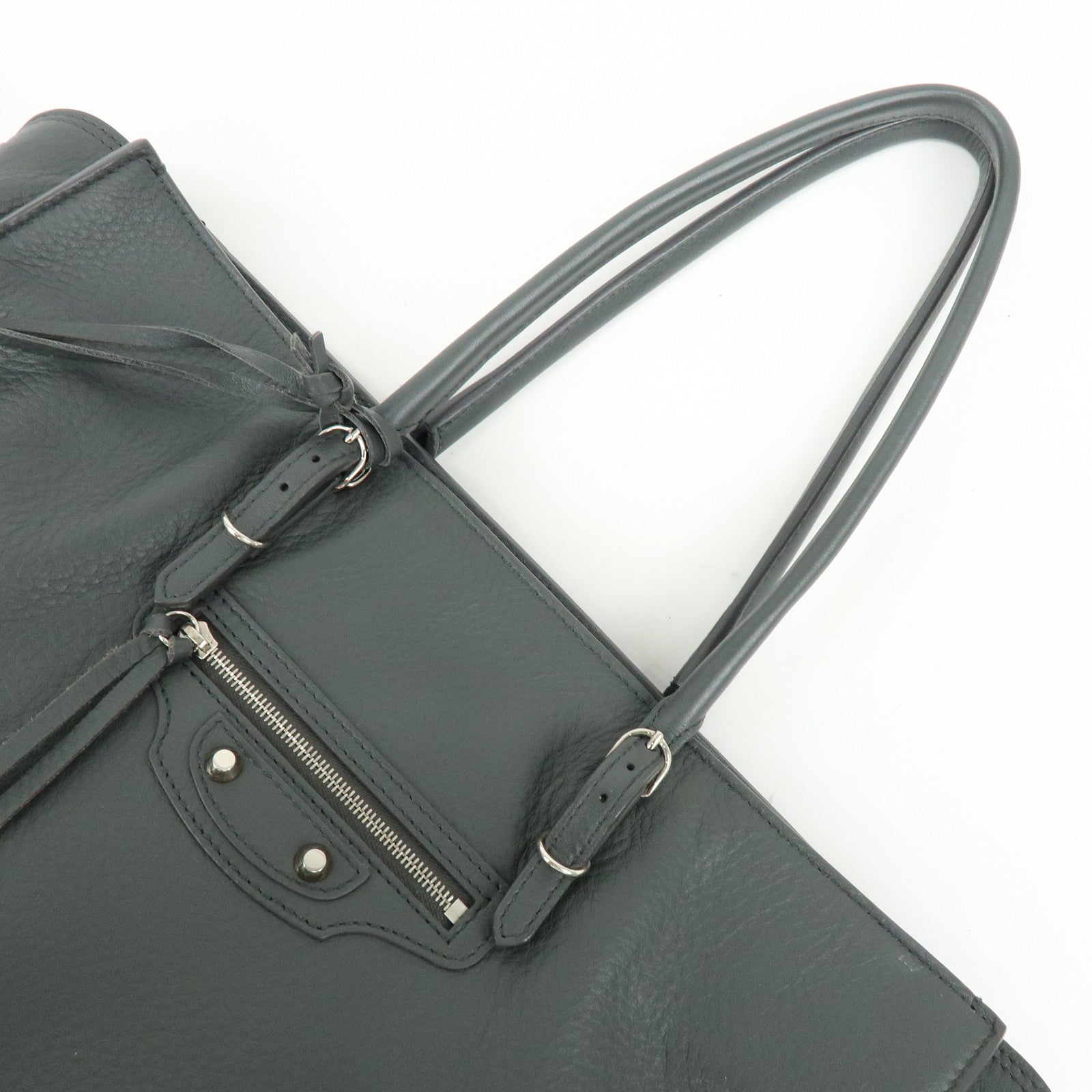 BALENCIAGA The Paper Shoulder Bag Hand Bag Grey 432596