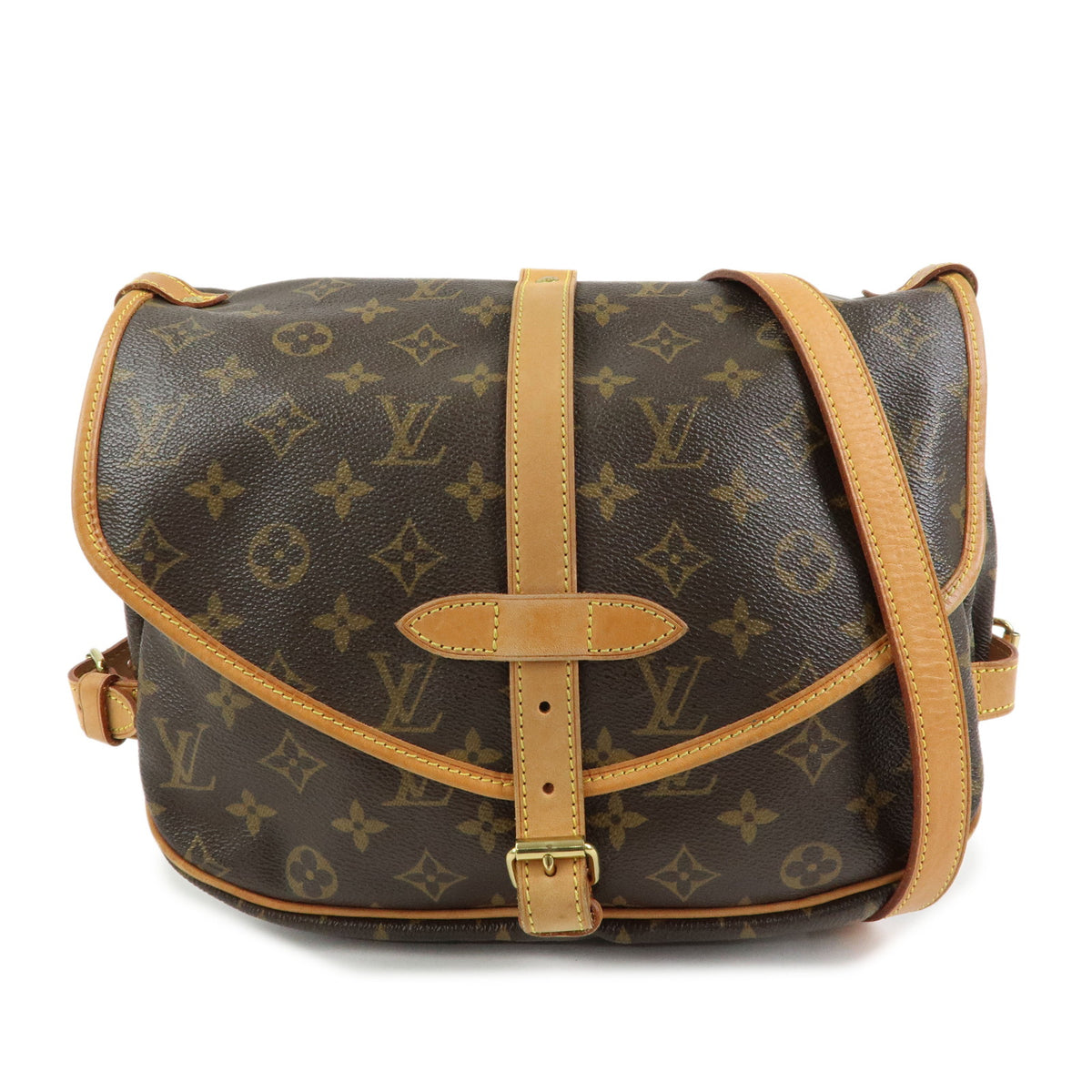 Louis Vuitton Monogram Saumur 30 Canvas Shoulder Bag Brown M42256