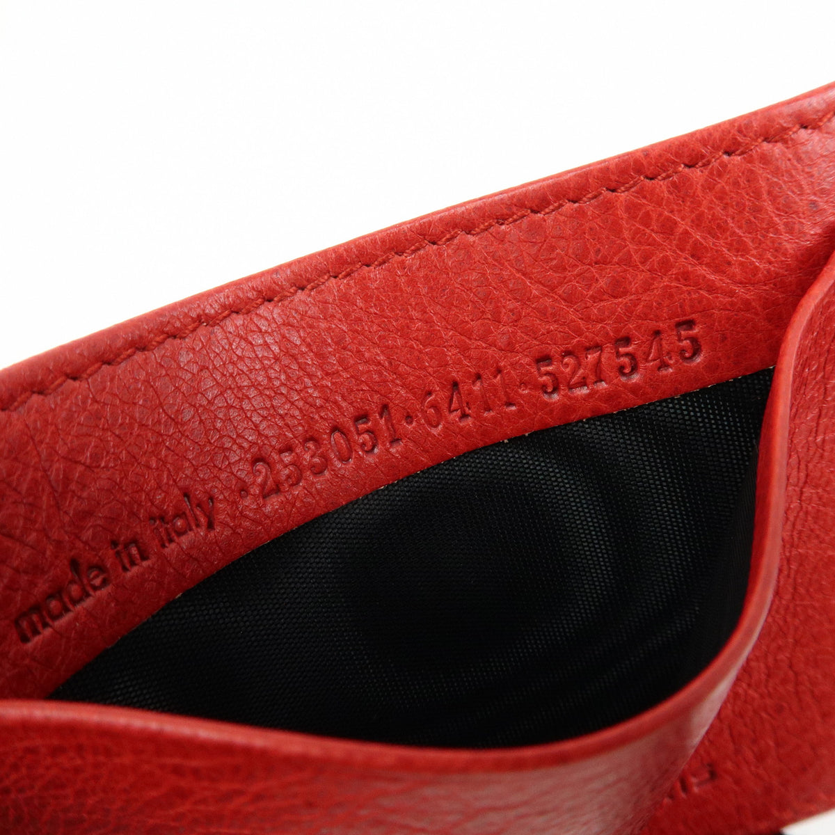BALENCIAGA City Leather Card Case Red Black 253051