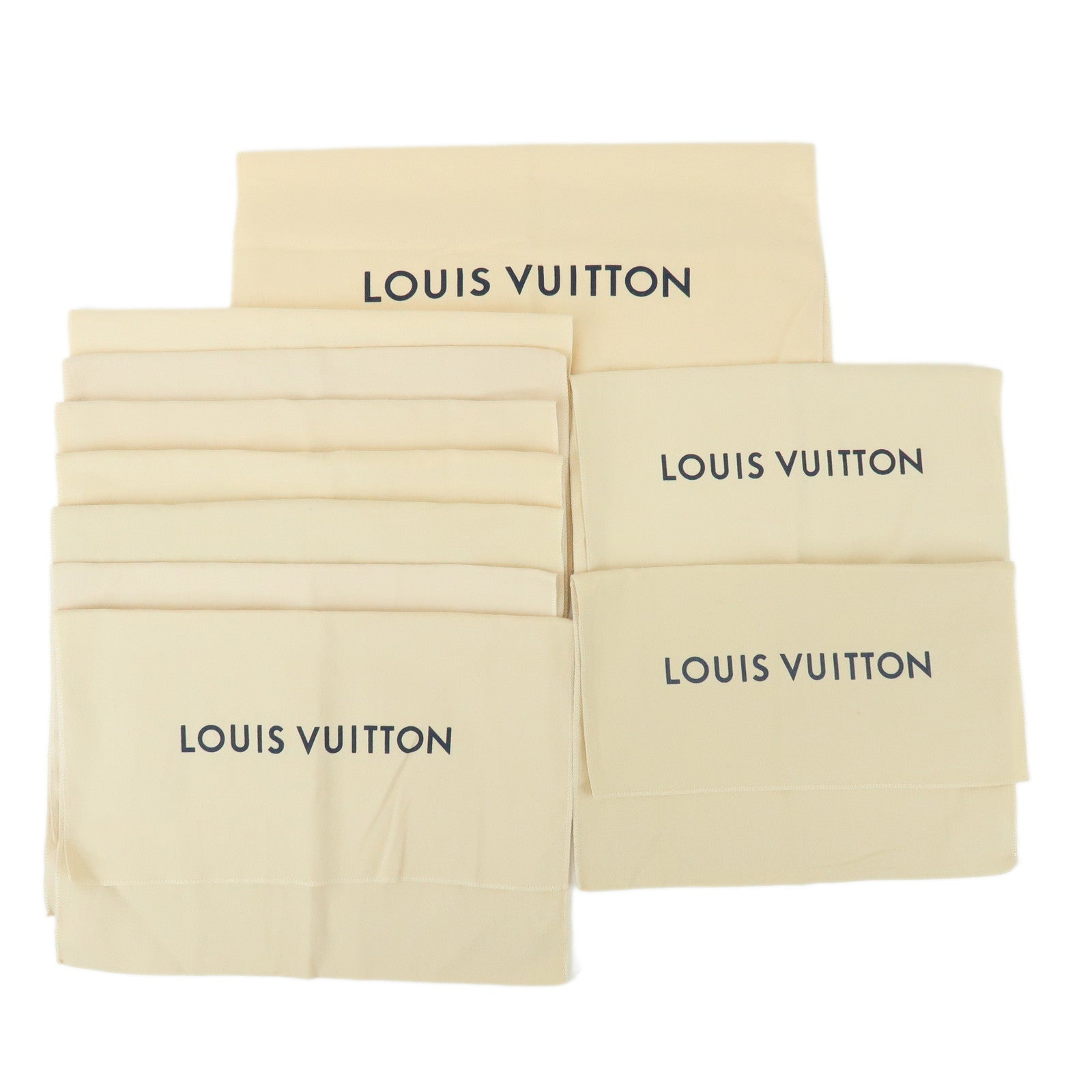 Loiuis Vuitton Set Of 10 Dust Bag Flap Style Beige