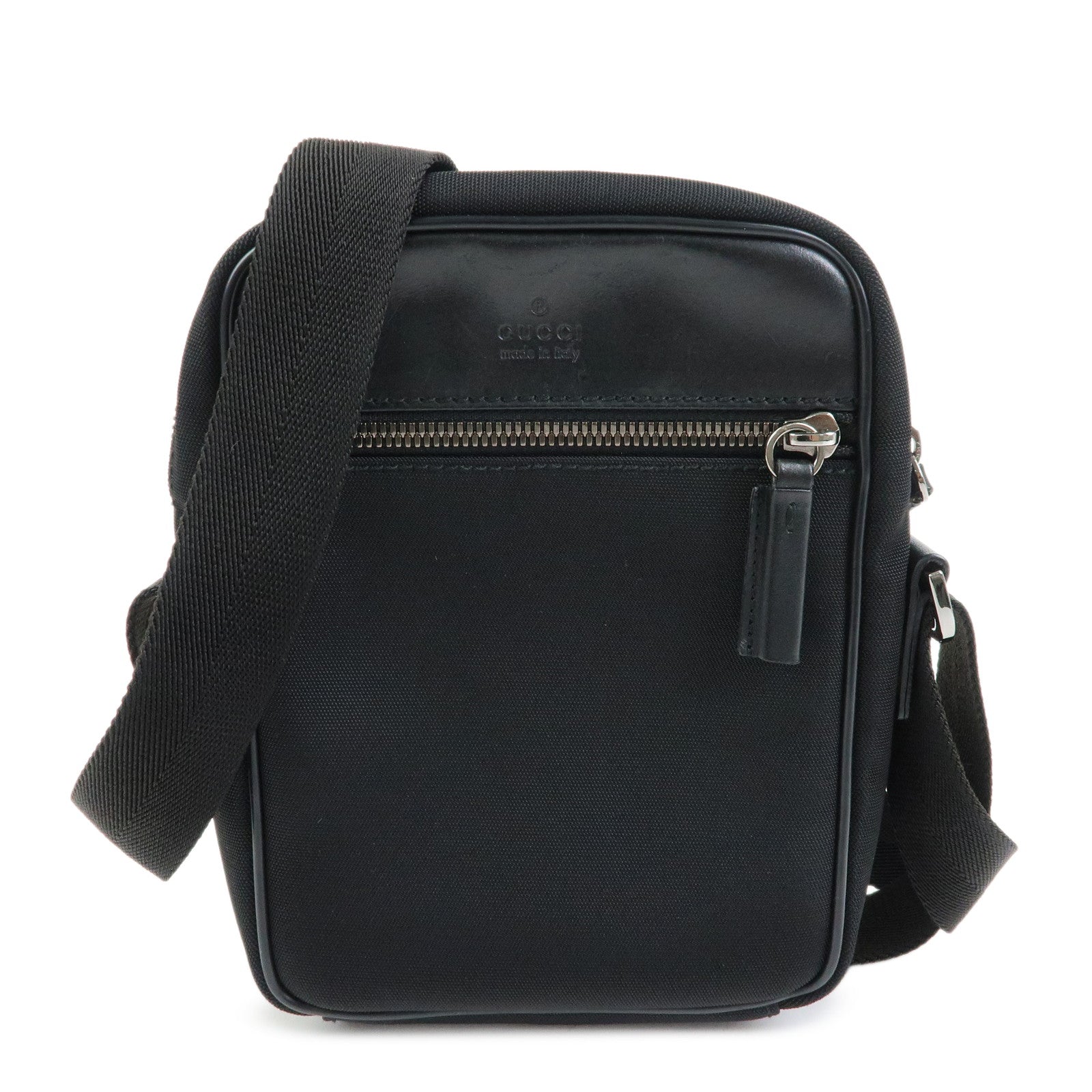 GUCCI Logo Canvas Leather Shoulder Bag Crossbody Bag Black 101680