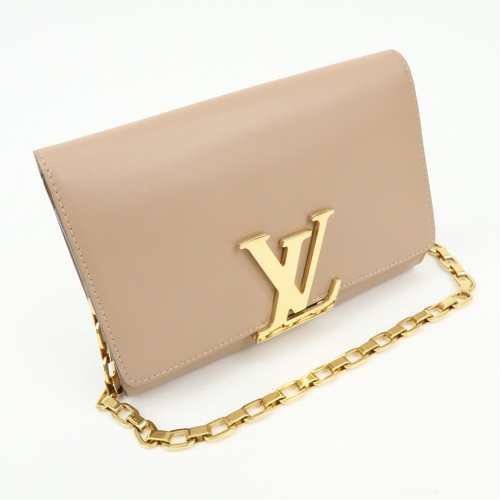 Louis Vuitton Pochette Louise GM Leather Chain Shoulder Bag Pink