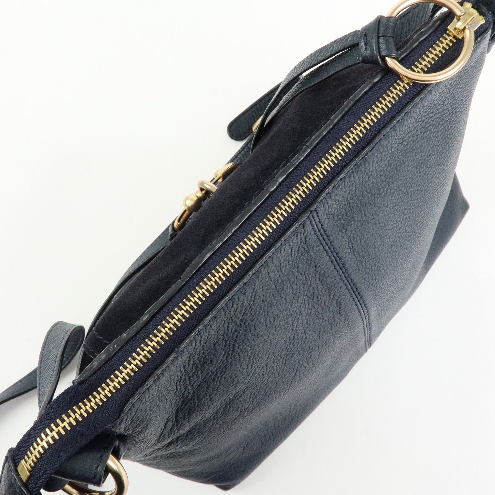 Chloe See by Chloe Joan Leather Suede 2Way Shoulder Bag Dark Navy