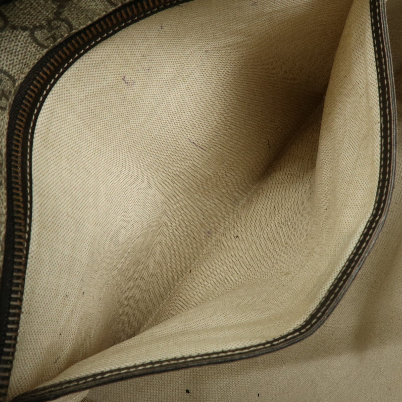 GUCCI GG Supreme Leather Tote Bag Shoulder Bag Beige Brown 211137