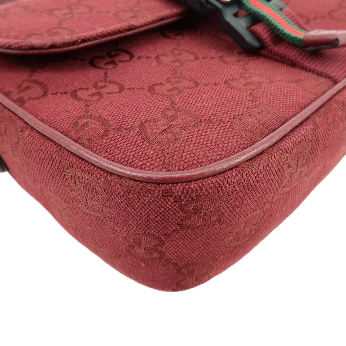 GUCCI Sherry GG Canvas Leather Shoulder Crossbody Bag Bordeaux 802100