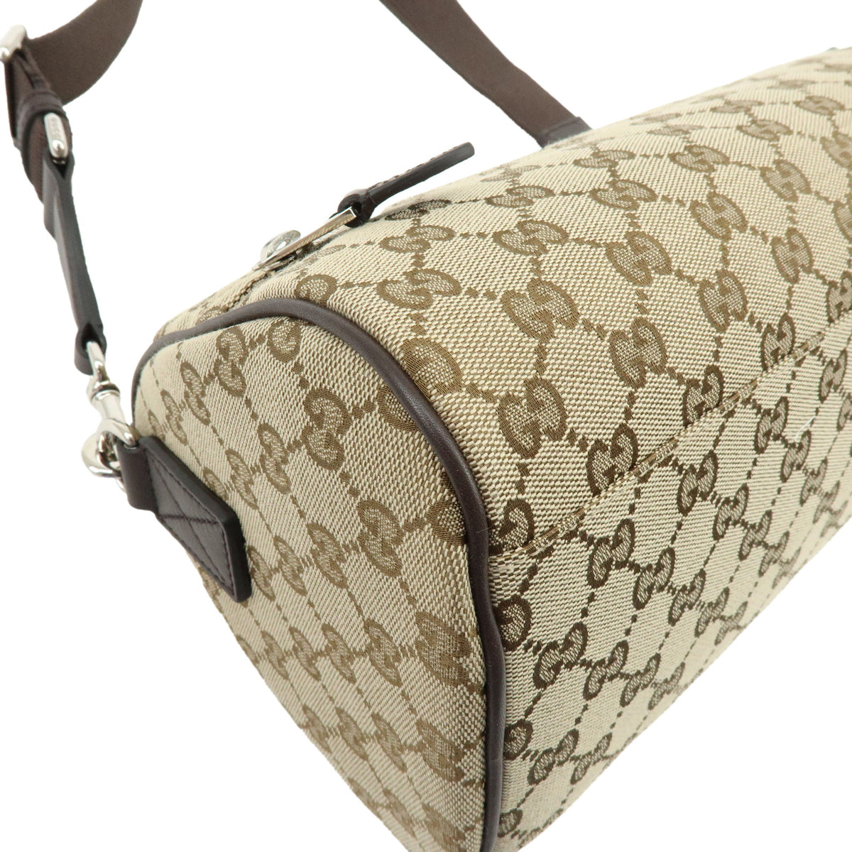 GUCCI Sherry GG Canvas Leather Shoulder Bag Brown Beige 834455