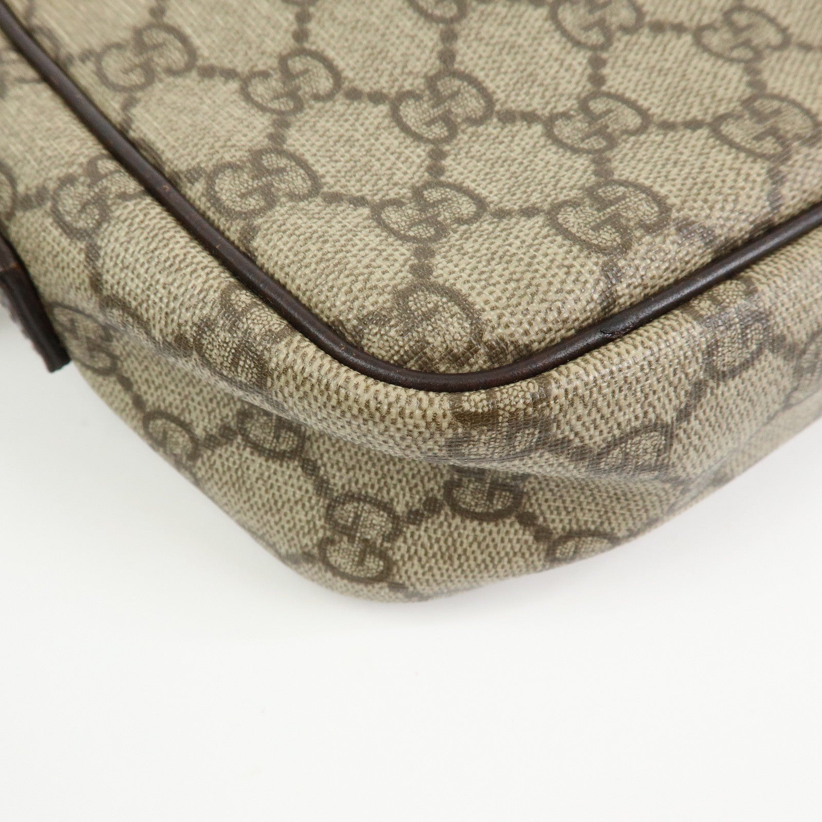 Gucci GG Canvas Leather Shoulder Bag Crossbody Bag Brown 114291