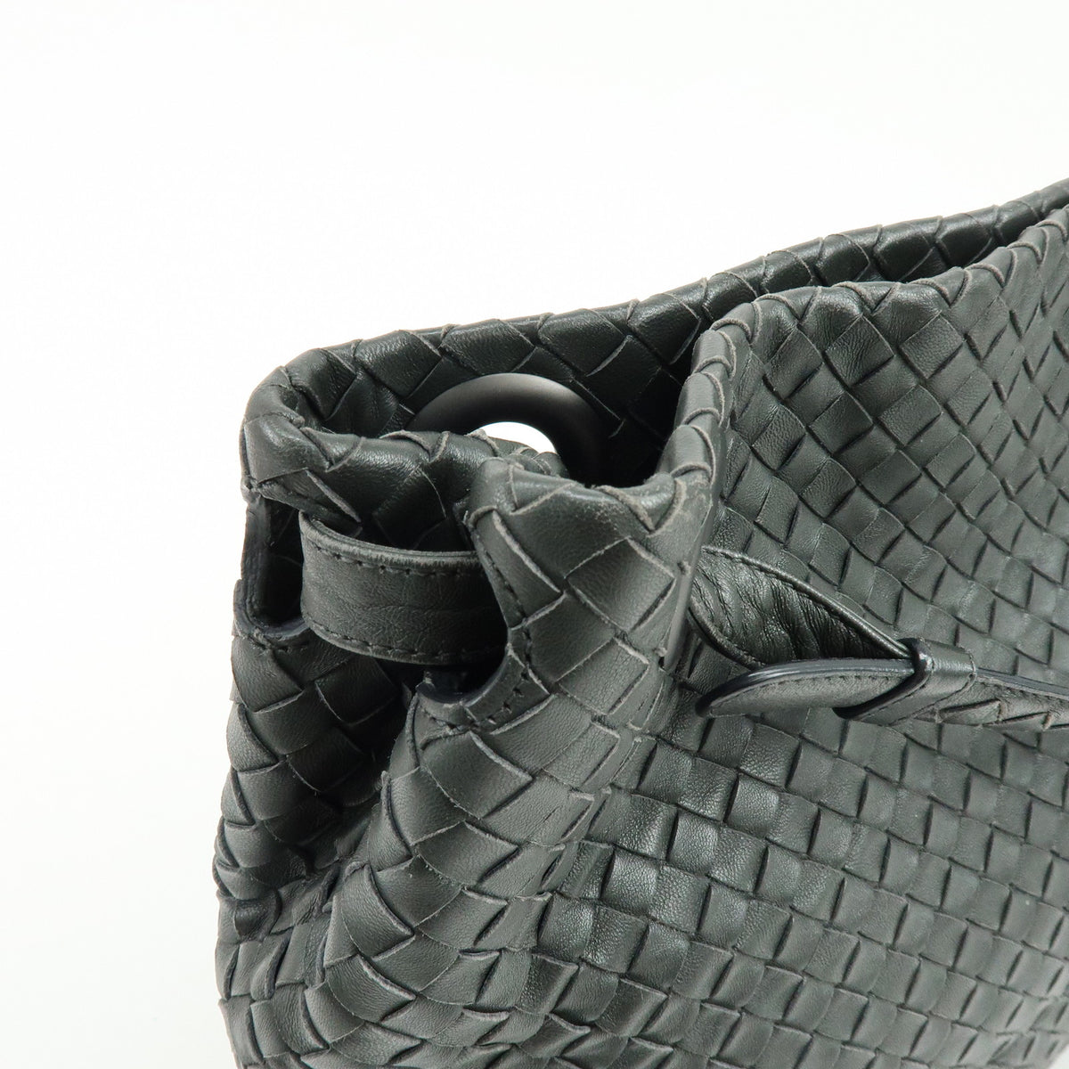BOTTEGA VENETA Garda Intrecciato Leather Shoulder Bag Hand Bag Black