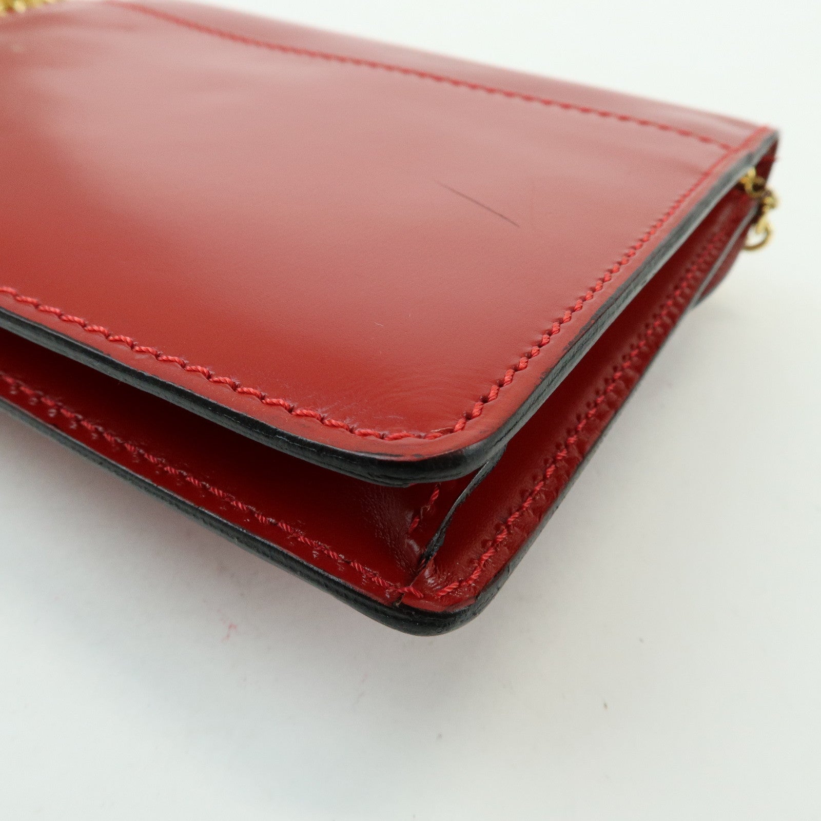 CELINE Starball Leather Chain Shoulder Bag Crossbody Bag Red