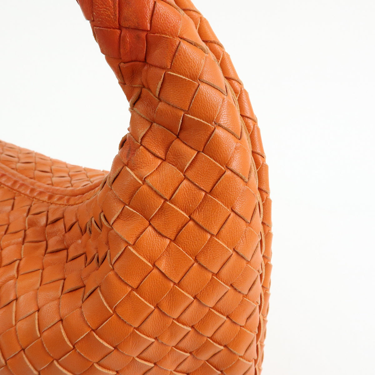 BOTTEGA VENETA Hobo Intrecciato Leather Shoulder Bag Orange 115653