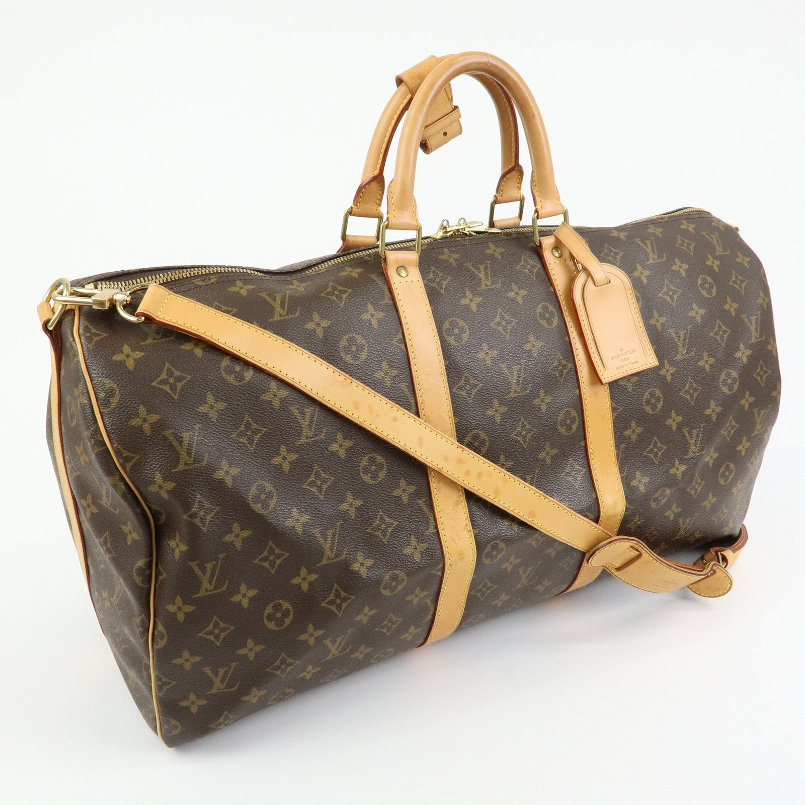 Louis Vuitton Keep All Bandouliere 55 Boston Bag Hand Bag Brown M41414