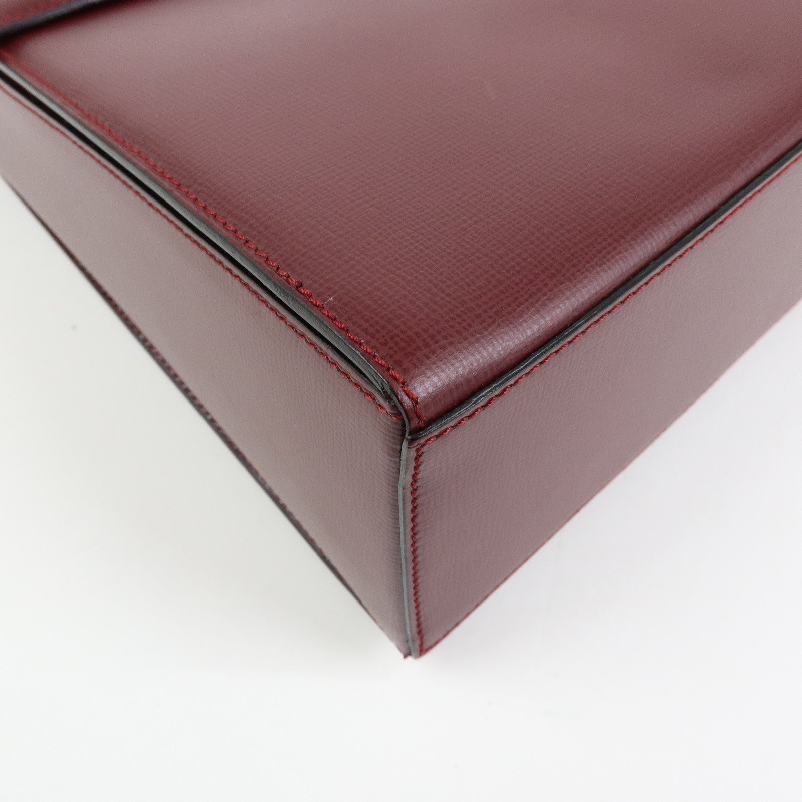 Cartier Must de Cartier Leather Top Handle Hand Bag Bordeaux