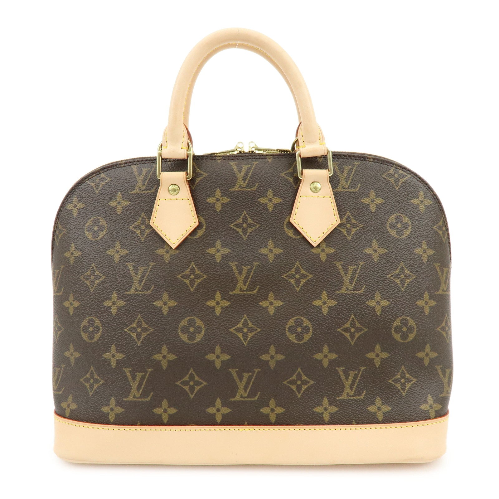 Louis Vuitton Monogram Alma PM Canvas Leather Hand Bag Brown M51130