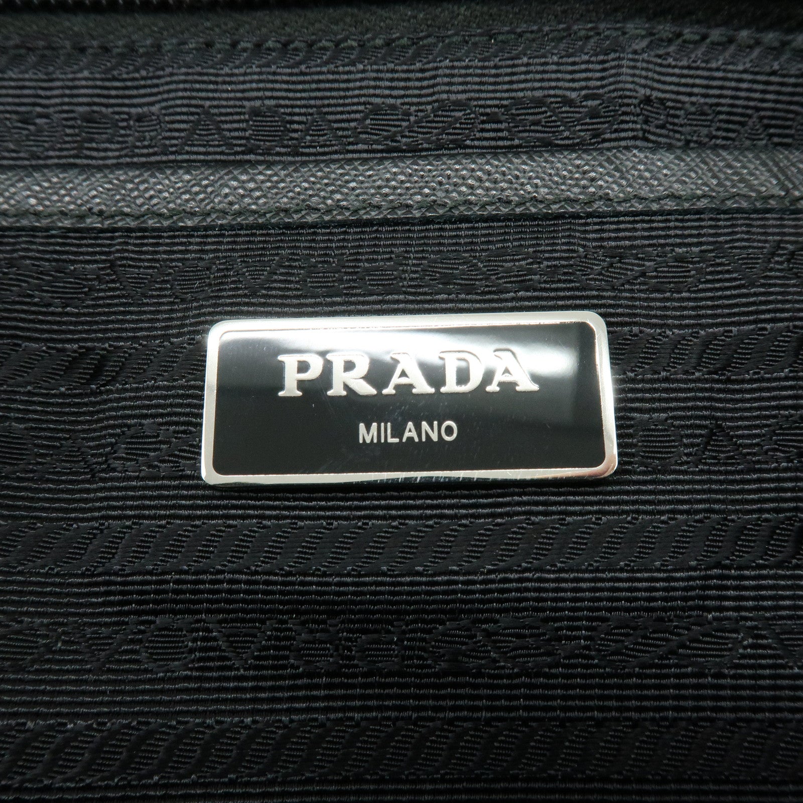 PRADA Triangle Logo Nylon Saffiano Leather Backpack Rucksack 1BZ811