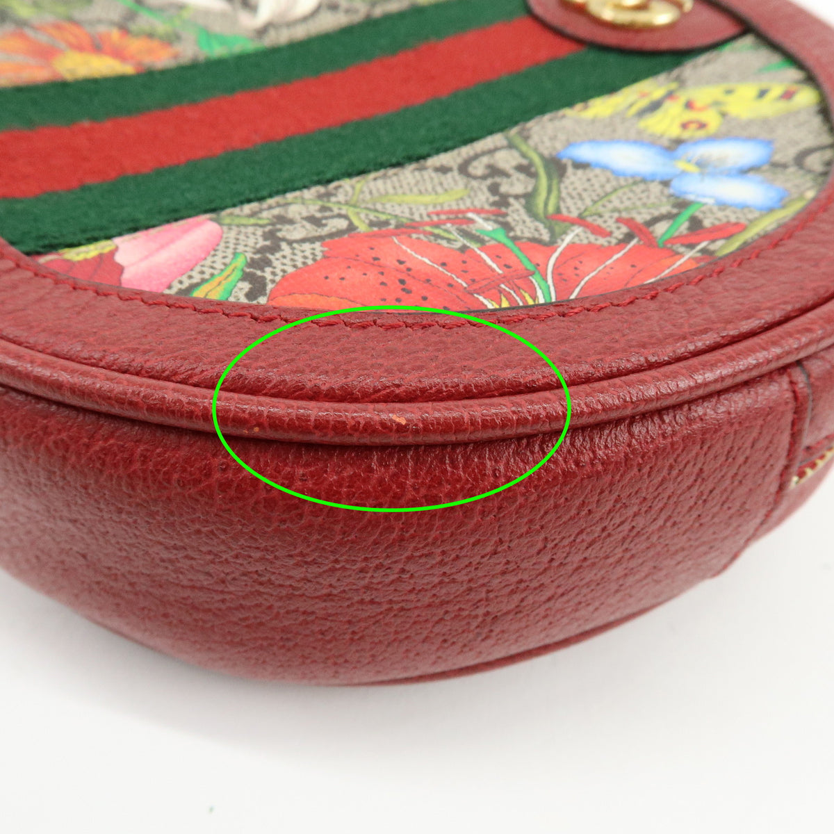 GUCCI Ophidia Sherry Flora GG Supreme Leather Backpack Red Beige 598661