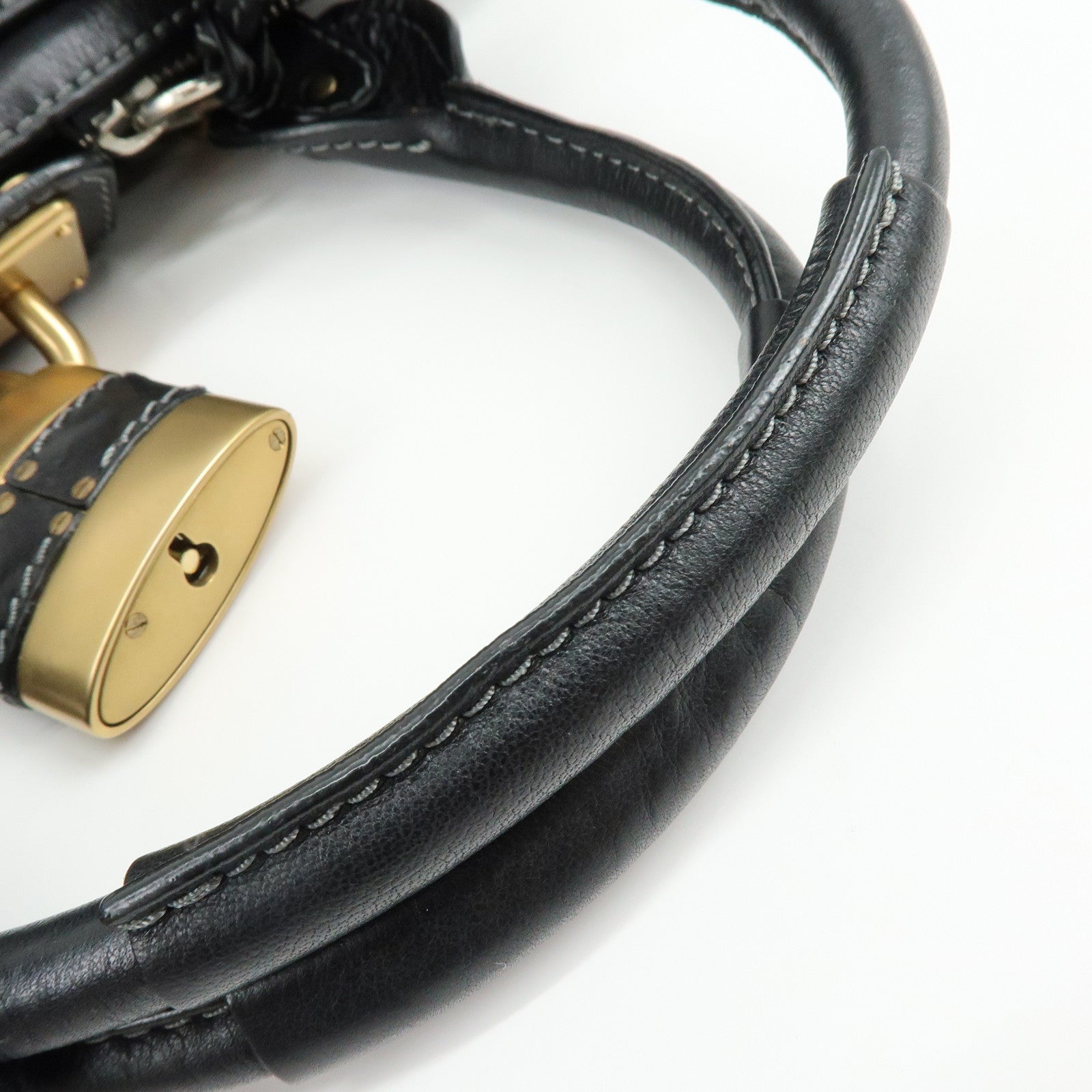 Chloe Paddington Leather Hand Bag Shoulder Bag Black