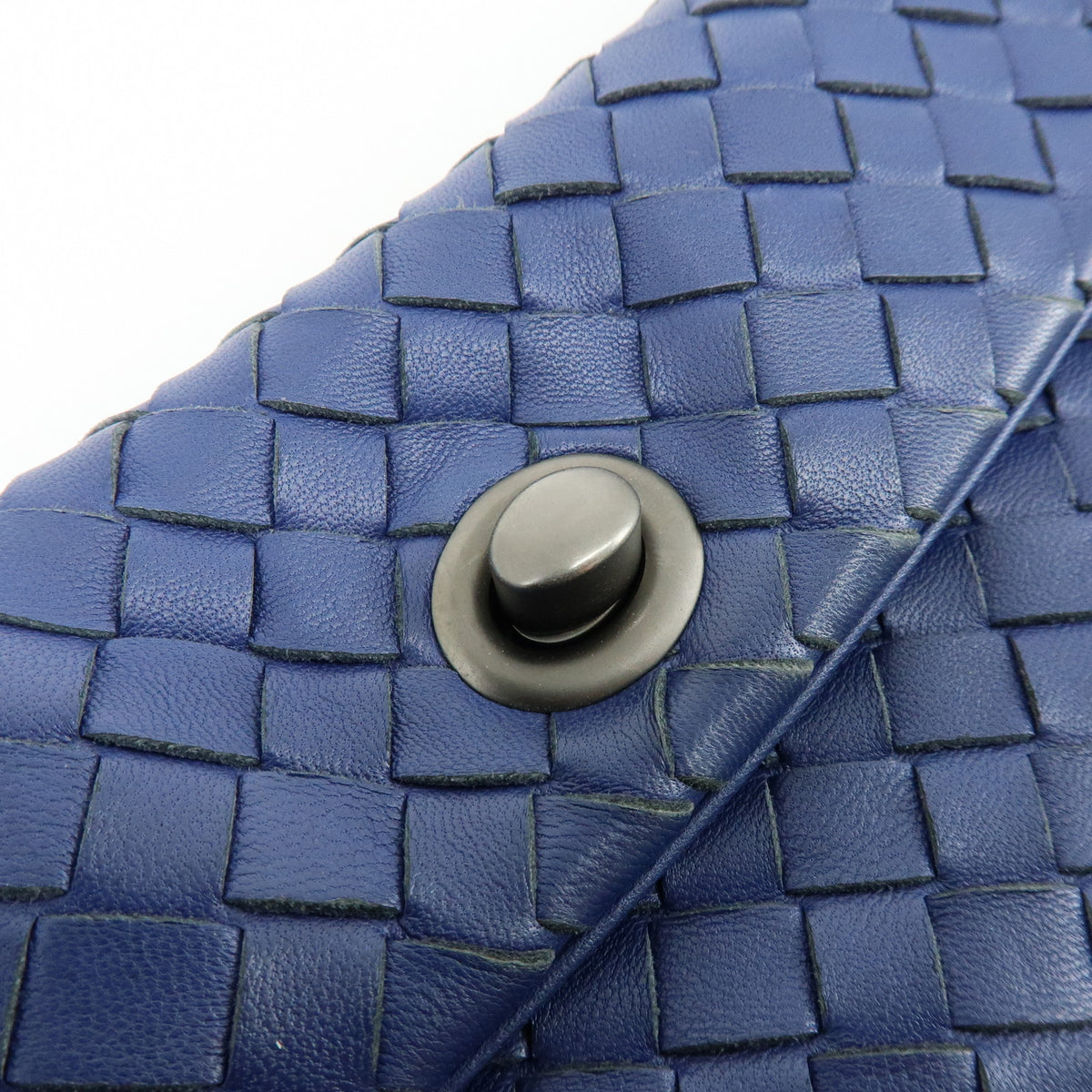 BOTTEGA VENETA Intrecciato Leather Shoulder Bag Crossbody Bag Blue