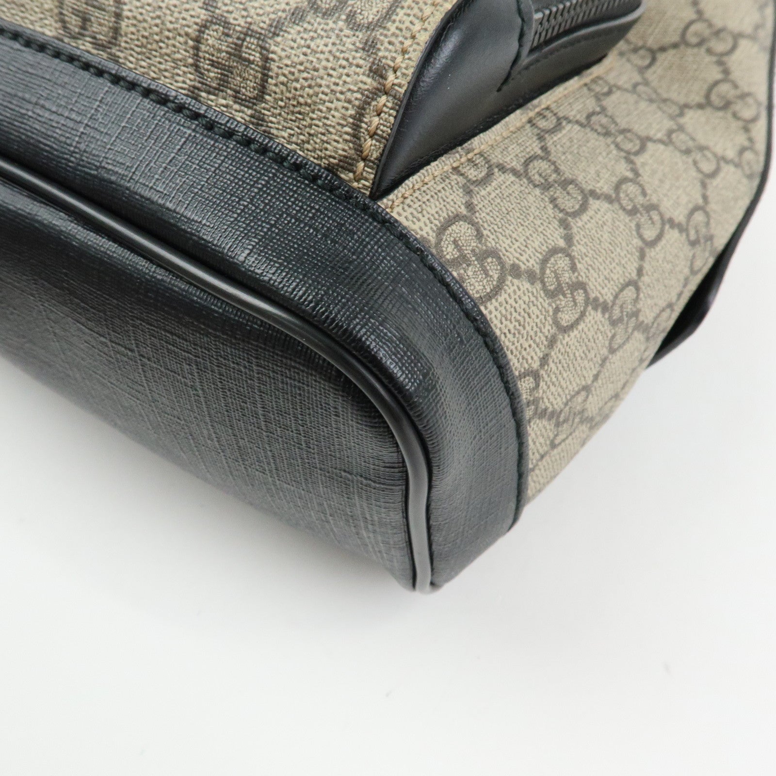 GUCCI GG Supreme Leather Backpack Rucksack Beige Black 429020